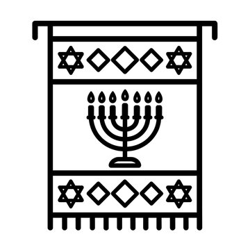 menorah on jewish tapestry clip art preview