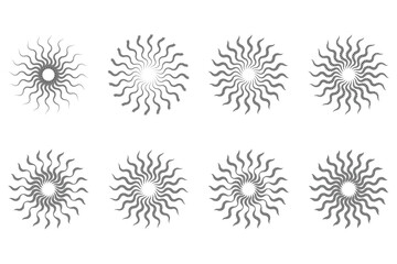 collection Sunburst and starburst icon, set of sun icon, vintage and retro Set of sunburst icon.