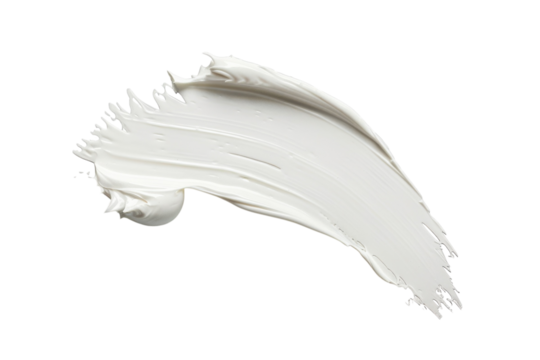 A graceful stroke of creamy white paint expertly applied on a smooth canvas for artistic expression