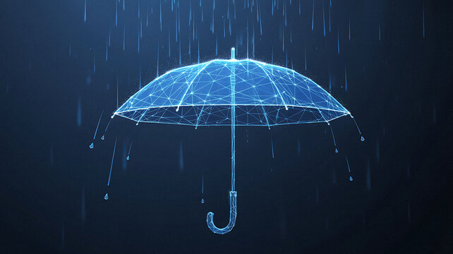 Data Protection Umbrella Digital Security Network Against Risks