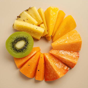slices of kiwi and orange