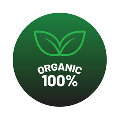 Organic 100 Percent Eco Friendly Badge Natural Product Green Label Design