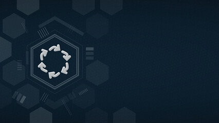 Recycling Arrows Symbol in Digital Eco-Friendly Technology Concept with Copy Space