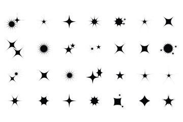 set of Twinkle Star Icon, collection of Sparkle Icon, star icon set, stars and stripes icon, vector illustration.