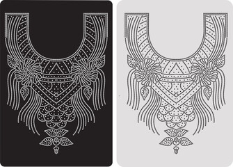 neck embroidery stencil neck design for kameez vector