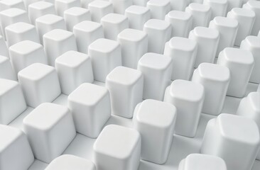 Fototapeta premium White geometric shapes arranged in a repetitive pattern for a modern design aesthetic