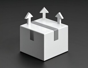 White box with upward arrows