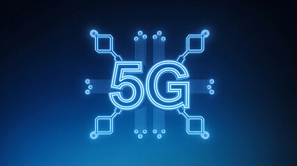 Futuristic 5G Network Technology Blueprint Connection Innovation