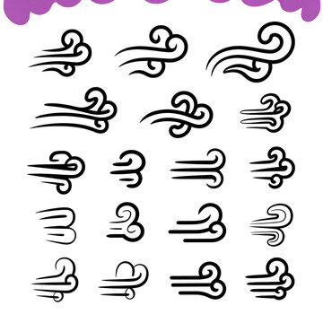 Wind Breeze Icon Vector Illustration Weather Flow Design Graphic Set