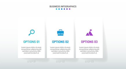Progress bar featuring 3 arrow-shaped elements, symbolizing the three stages of business strategy and progression. Clean timeline infographic design template. Vector for mobile presentation.
