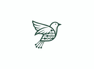 Fototapeta premium Elegant bird logo design with clean lines and modern aesthetic, a symbol of freedom and innovation for tech startups and eco-friendly brands looking for identity