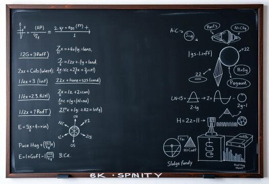 AI-powered chalkboard with equations and diagrams, artificial intelligence,  background