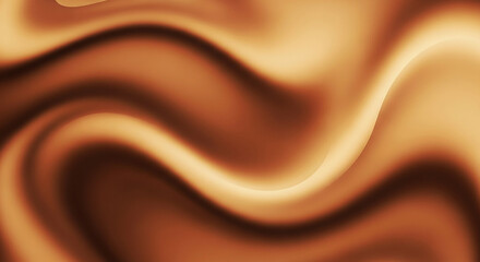 Rich brown and gold liquid swirl, abstract fluid motion background with smooth texture and elegant curves