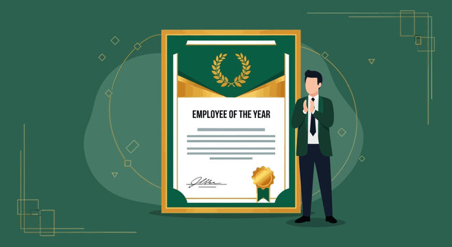 Recognition Award For Excellence: Celebrating Employee Of The Year With Honor - Powered by Adobe