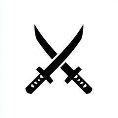 Crossed Sai Blades: Minimalist Representation of Japanese Ninja Weapons