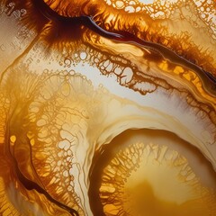 Microbial Culture Abstract Background Featuring Kombucha Scoby In Liquid Amber Tones