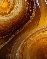 Amber and Gold Kombucha Scoby Surface Background With Translucent Swirl Texture
