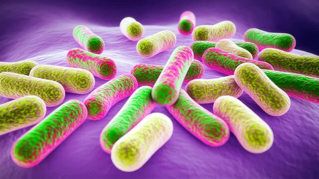Salmonella bacteria cells under electron microscope for biomedical research