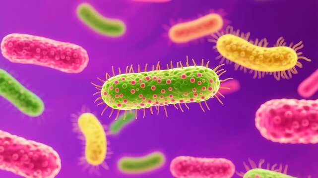 Salmonella microorganism structure observed through electron microscopy