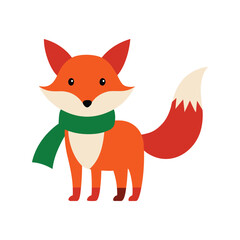 christmas fox cartoon character