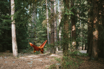 woman relaxing in hammock