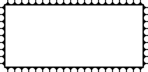 Blank postage stamp frame with perforated edges