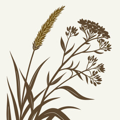 flax yellow with leaves