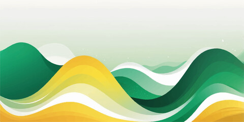 Abstract colorful wave vector illustration background with green lines, curves, and banner template design