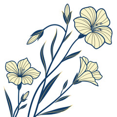 flax yellow with leaves