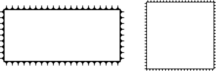 Two rectangular outlines with small jagged edges