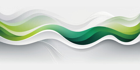 Abstract green wave vector design illustration for business banner template