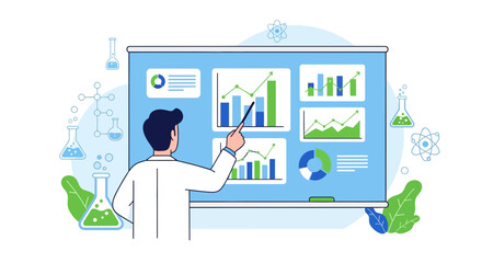 Scientific Analysis Presentation Depicting Data-Driven Insights Within Research Context