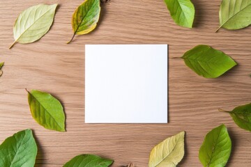 A Blank Canvas Amongst Nature's Embrace: A pristine, square of paper rests amidst a captivating array of nature, offering a serene and clean space for ideas to flourish.