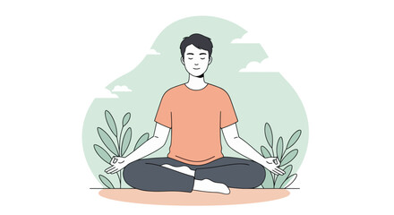A Serene Person Meditating in a Peaceful Outdoor Setting, Embracing Mindfulness and Calmness
