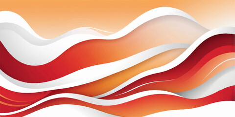 Red and yellow vector wave pattern with curves and lines for a colorful backdrop design illustration banner