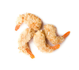 shrimp in batter on white