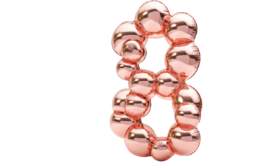 Shimmering balloon number eight adds elegance to a festive celebration