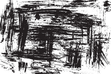 Heavy Black Paint Roller and Abstract Grunge Stroke Texture

