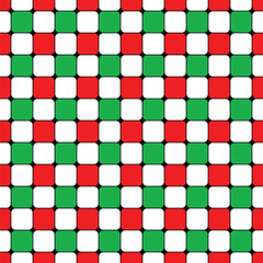 Red and Green Checkered Seamless, Geometric Square Pattern, Christmas Concept.