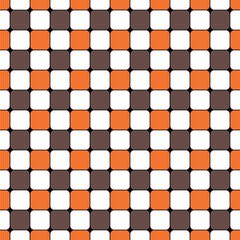 Orange and Black Checkered Seamless, Geometric Square Pattern, Halloween Concept.