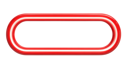 3d render of a simple, retro-style, long oval-shaped lighted sign isolated on a transparent background in PNG format.