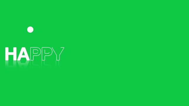 animated jumping or bouncing ball of Happy Graduation text word lettering typography glow neon reveal, Bright letters jump in the inscription theme video,motion seamless loop animation green screen ba