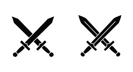 Two pairs of crossed swords in a simple black and white illustration