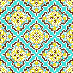 Abstract seamless ornamental vector pattern for fabric