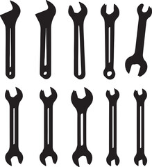 Hand Drawn Wrench Set Seamless Pattern