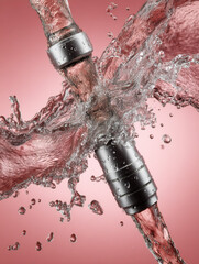 Dynamic Pink Vape Pen Splash With Liquid Motion and Stainless Tips in Studio