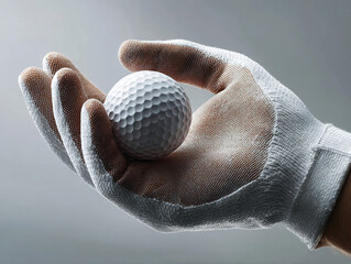 Gloved Hand Holding Golf Ball For Sports Training And Athletic Performance