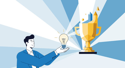 Successful Idea Generation: An Inspiring Vision of Achieving Victory, Symbolized with Light
