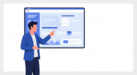 Successful Presentation Displays Data Analysis on a Computer Screen for Business Growth