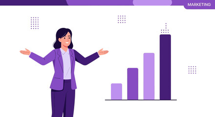 Successful Presentation With Growing Data Graphics Indicating Business Expansion And Development